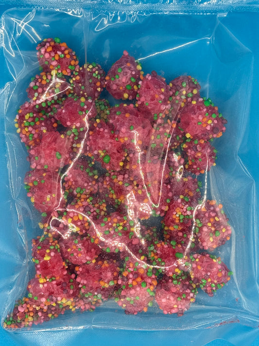 Freeze-dried candy clusters, small sample bag.